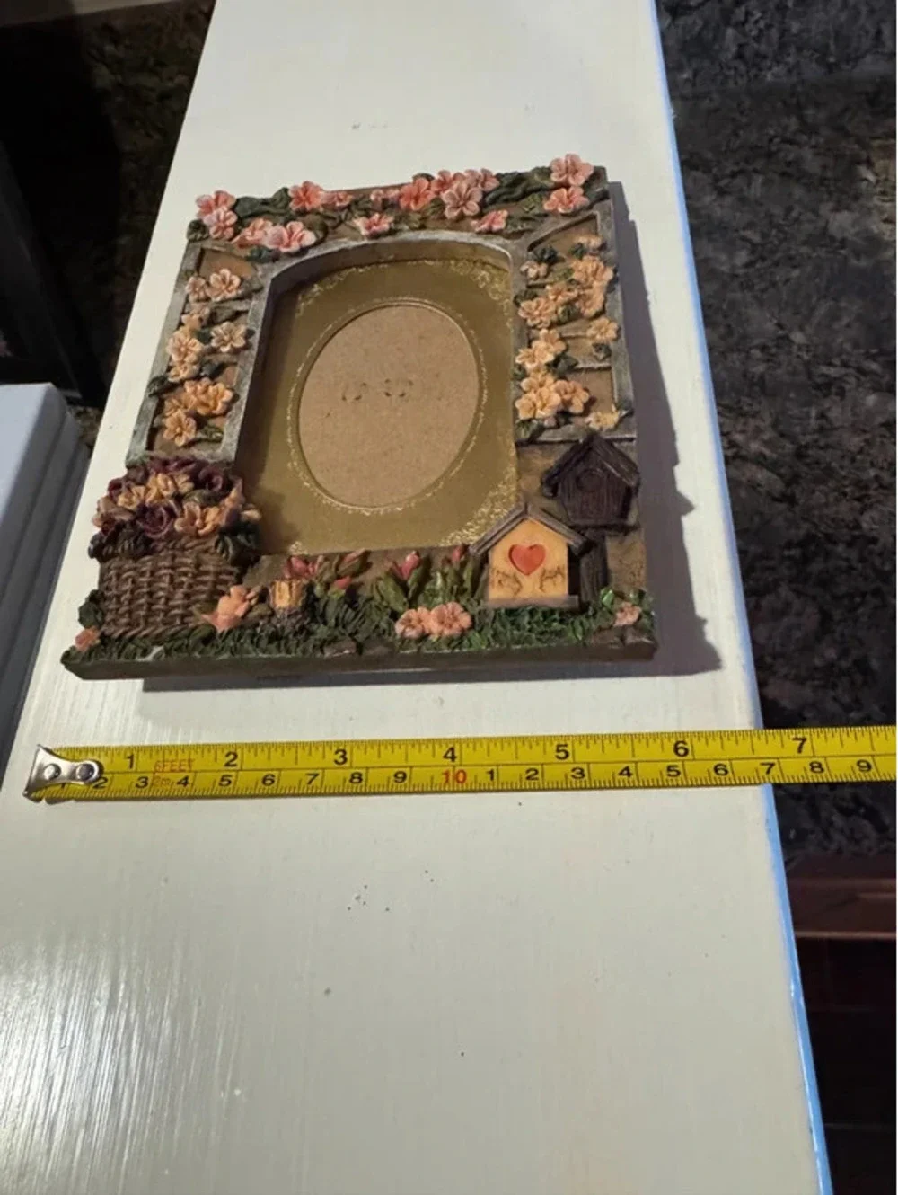 Beautiful Vintage Flower with Bird House picture frame